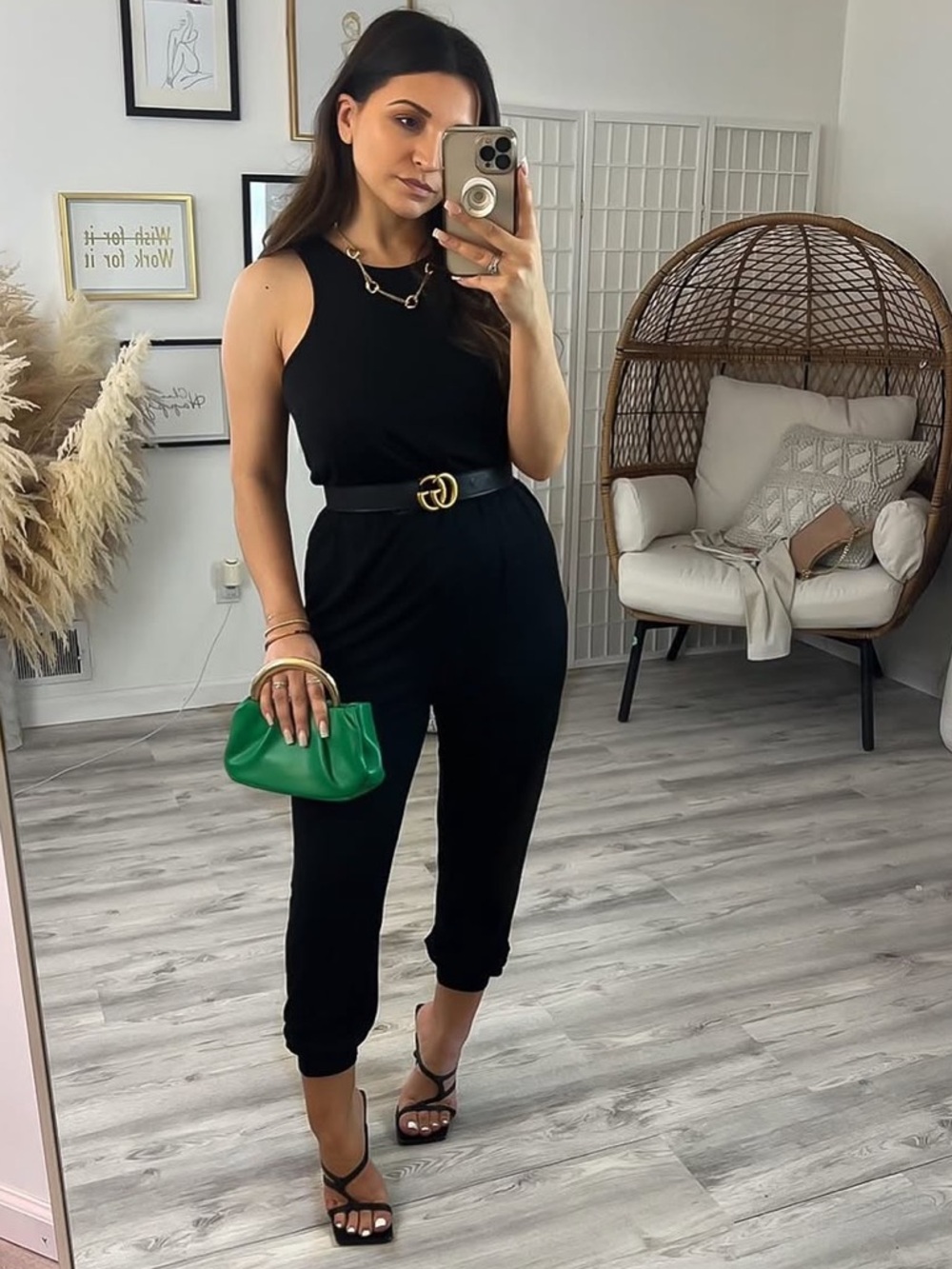 HYFVE Black Sleeveless Jumpsuit